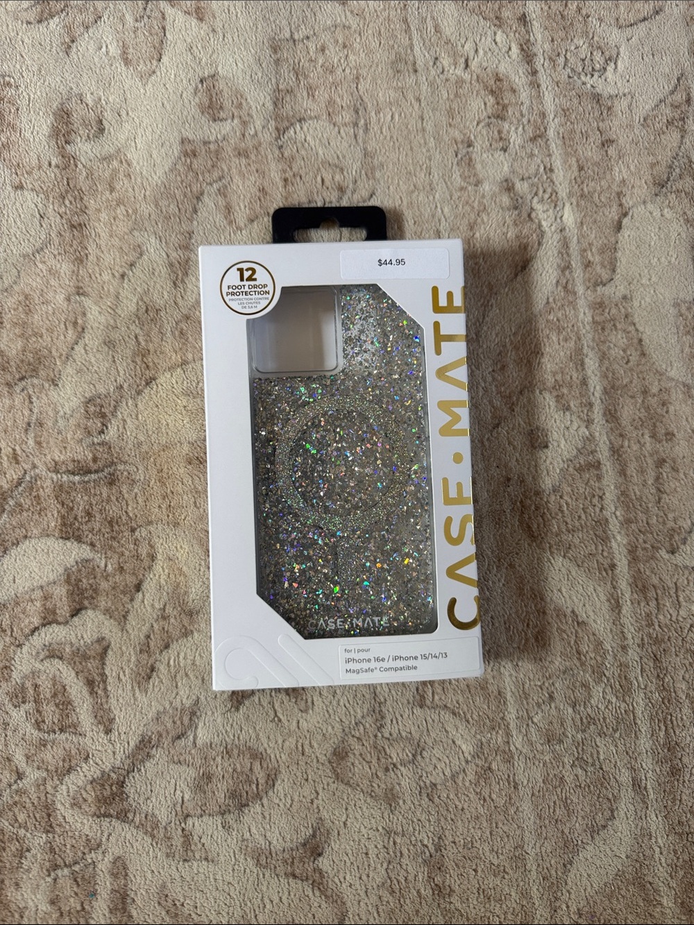 case-mate Glitter MagSafe Phone Case - Iridescent Silver